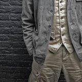 Men's Vintage Solid Color Multi-Pocket Printed Jacket 14680018X