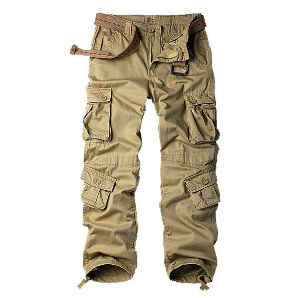 Outdoor Multi-Pocket Loose Cargo Pants (Without Belt) Khaki / S Pants