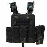Mens Outdoor Multifunctional Waterproof Tactical Vest 00816613A Black Camouflage / Free Vests