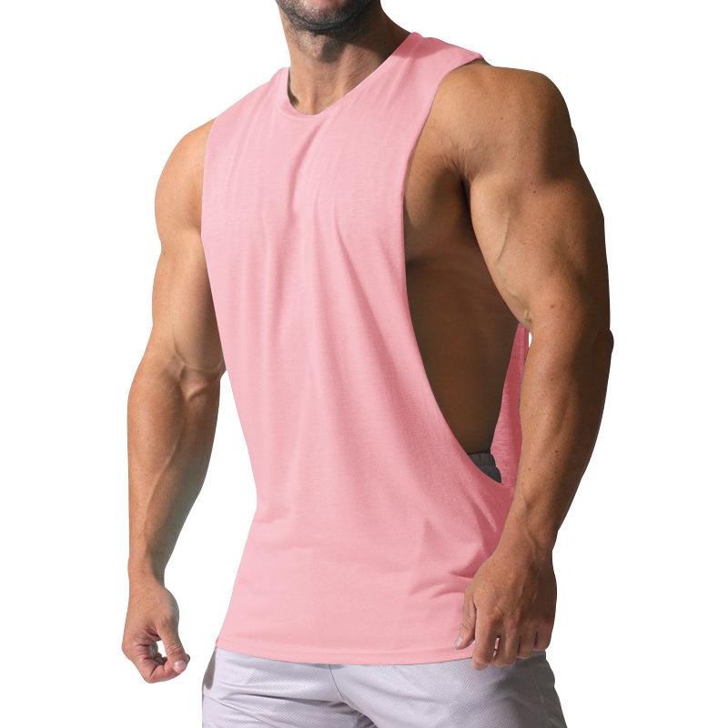 Herre Løs Solid Stor Side Spalte Sports Fitness Tank Top 23142265Z