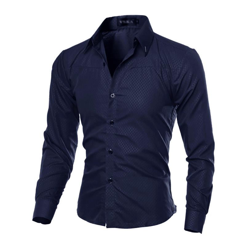 Chemise à manches longues à motif losanges foncé pour homme 42745264X