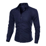 Men's Dark Pattern Diamond Long-sleeved Shirt 42745264X