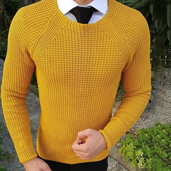 Men's Casual Round Neck Long Sleeve Pullover 70637364M