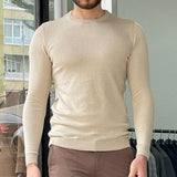 Men's Casual Solid Color Long Sleeve Knitwear 88252811Y