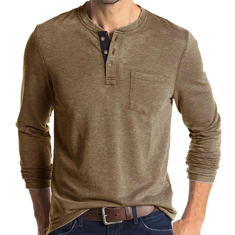 Men's Casual Long Sleeve Crew Neck Basic T-Shirt 05246610M