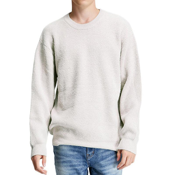 Men's Casual Solid Color Long Sleeve Sweater 98563873Y