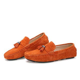 Mens Handmade Fringe Loafers 54168169 Orange / 6 Shoes