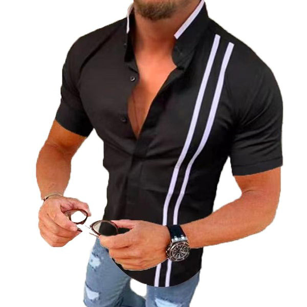 Men's Casual Striped Short Sleeve Shirt 41012353Y