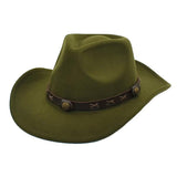 Vintage Western Cowboy Hat 88423977M Army Green / M(56-58Cm) Hats