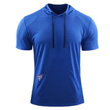 Men's Solid Color Hooded Short-Sleeved Quick-Drying T-Shirt 94189862Y