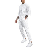 Men Casual Solid Color Long Sleeves Pants Set 34724014Y
