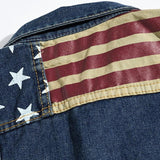 Men's Casual Vintage Flag Denim Vest 83040802Y