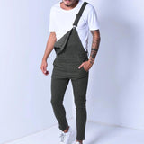 Men's Casual Solid Color Denim Slim Fit Jumpsuit 36963092M