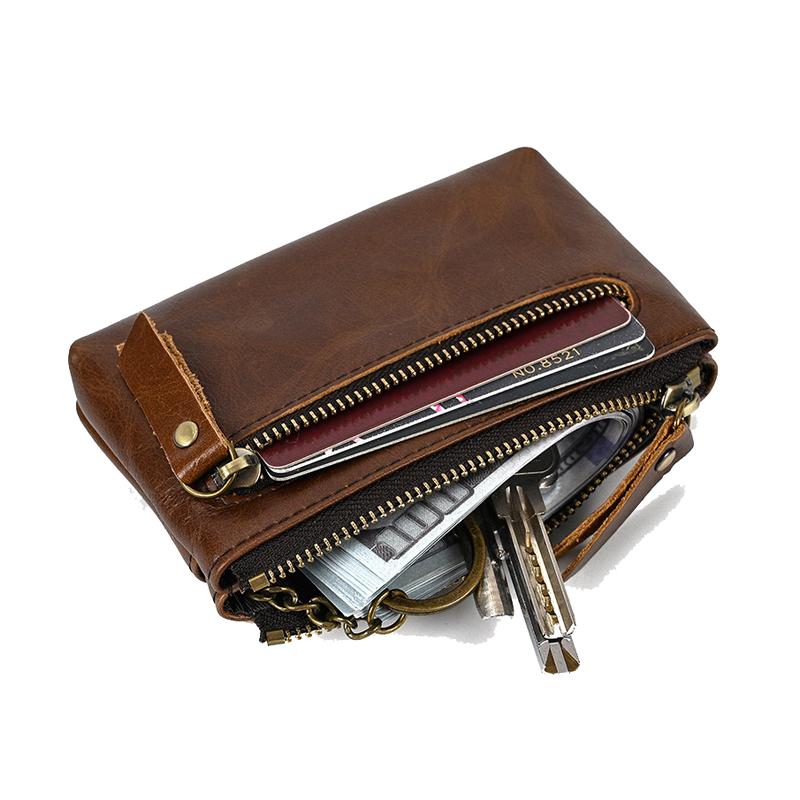 Men'S Multi-Layer Zipper Cowhide Mini Case 08633412Y