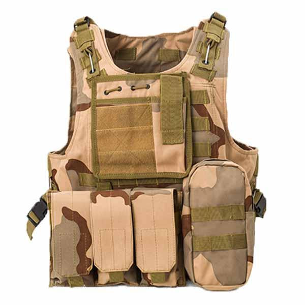 Mens Outdoor Amphibious Tactical Vest 52626751A Light Khaki / Free Vests