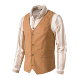 Men's Vintage Slim V Neck Single Breasted Vest 49764843M (Shirt Excluded)