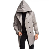 Men's Casual Hooded Double Breasted Coat 61052493M