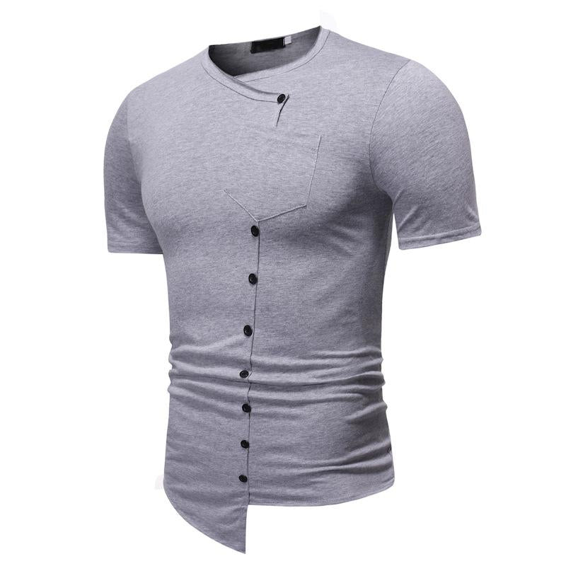 Men's Casual Irregular Stitching Short Sleeve T-Shirt 55688566Y