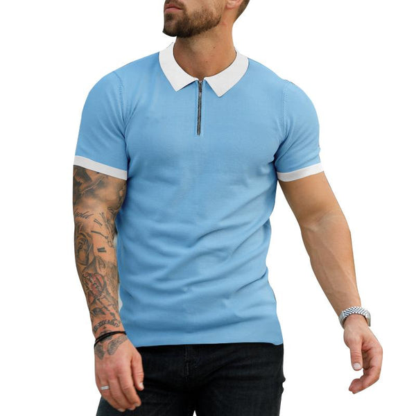 Men's Vintage Color Block Short Sleeve POLO T-Shirt 95318684Y
