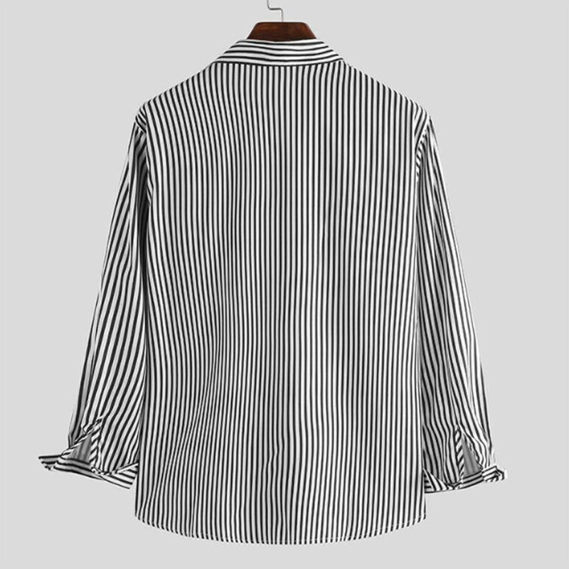 Men's Casual Striped Long Sleeve Shirt 62082986M