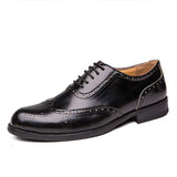 Mens Brogue Carved Leather Shoes 62932875 Black / 6.5 Shoes