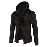Men's Hooded Casual Plaid Knit Jacket 80270530M