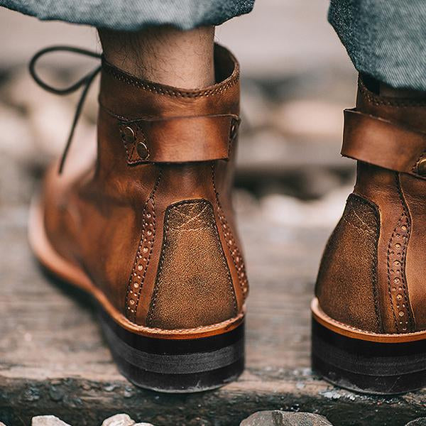 Vintage Mens Lace-Up Martin Boots Shoes