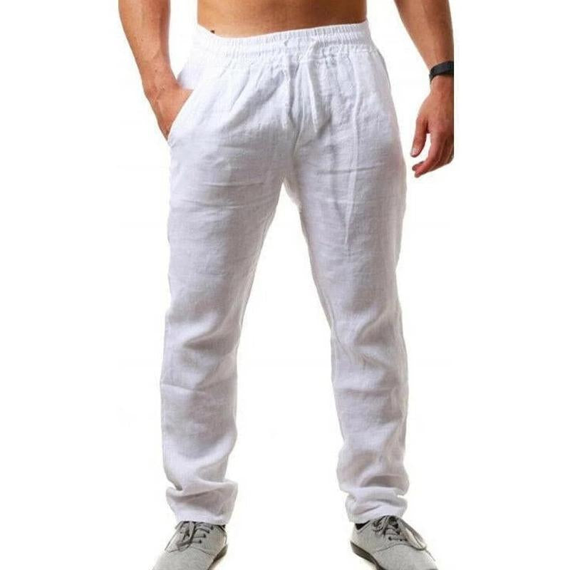 Men's Breathable Linen Loose Trousers 37929212Y