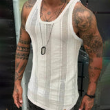 Men's Sleeveless Mesh Cutout Sports Vest 84483060X