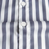 Men's Stand Collar Striped Print Long Sleeve Shirt 72585439X