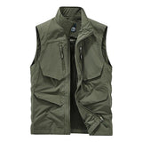 Mens Casual Mesh Multi Pocket Quick Dry Vest 48070387M Army Green / S Vests
