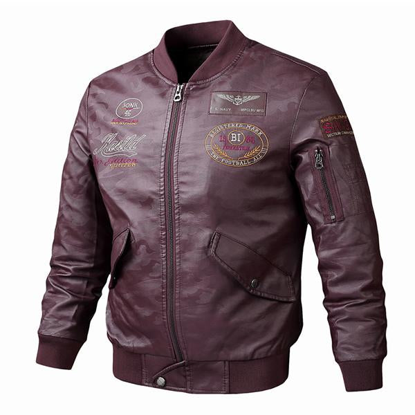Men's Casual Biker Leather Jacket 80948596M