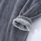 Men's Solid Color Flannel Thermal Pajama Set 49906691Y