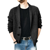 Men's Casual Lapel Button Long Sleeve Knit Cardigan 50970030M