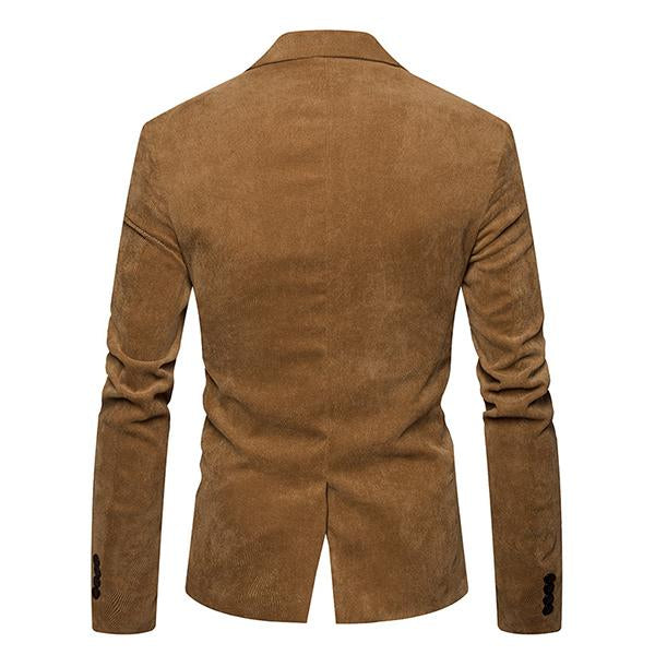 Men's Casual Contrast Lapel Corduroy Blazer 42501410M