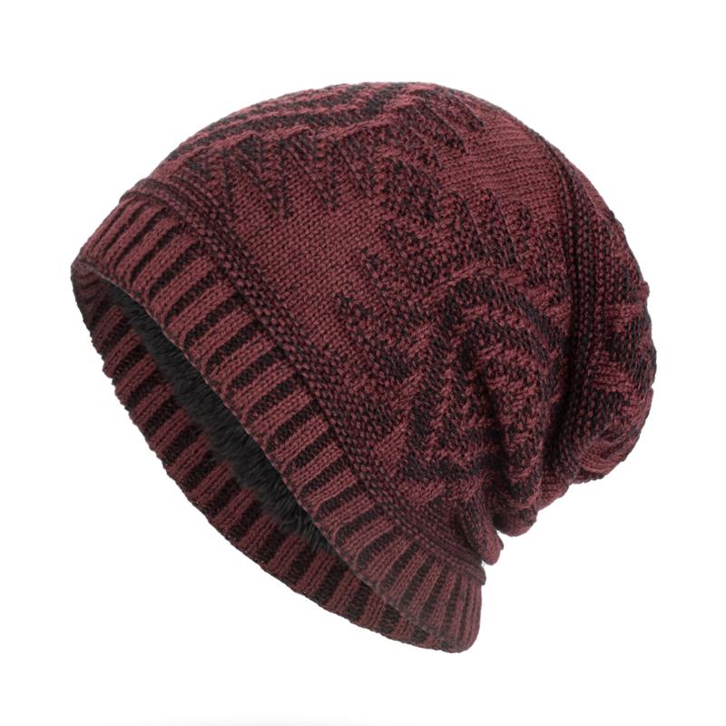 Bonnet tricoté chaud en polaire pour homme 96256194Y