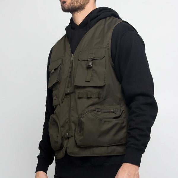 Mens V-Neck Multi-Pocket Quick-Drying Vest Md111 Vests