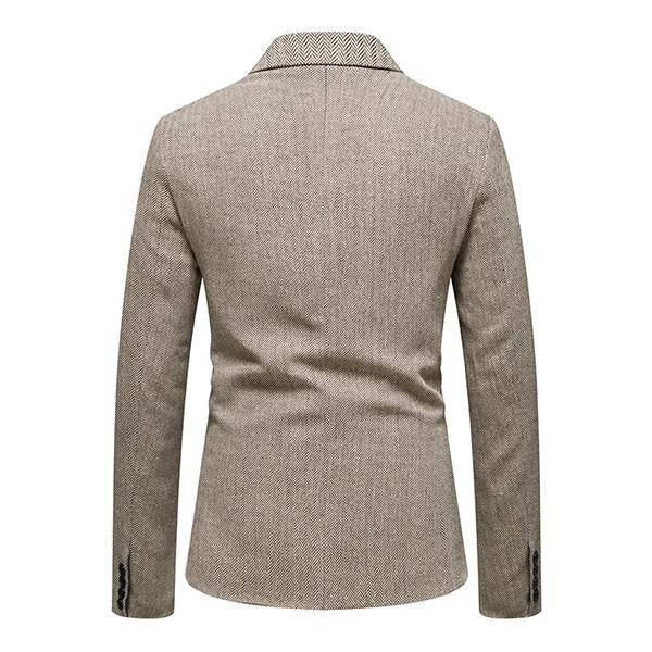 Mens Single Breasted Herringbone Casual Blazer 31298407M Coats & Jackets