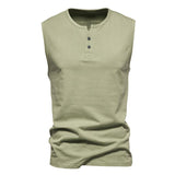 Men's Henley Collar Casual Solid Color Tank Top 41079850Y