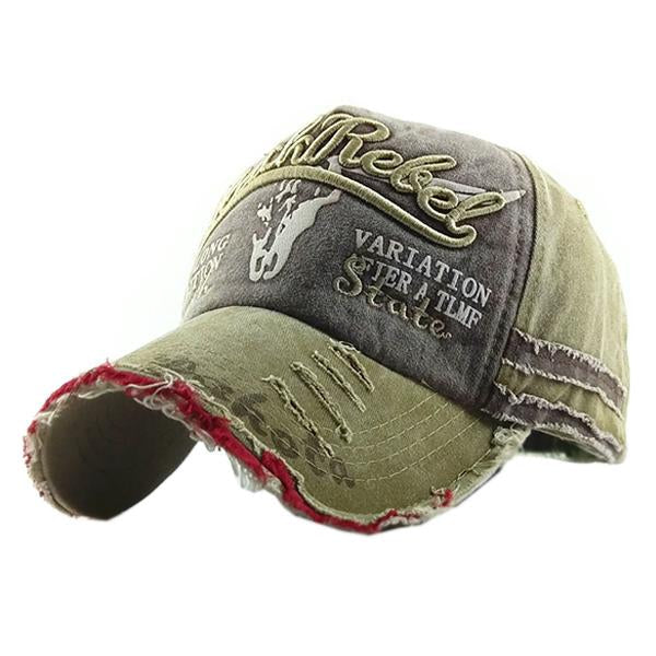 Mens Distressed Baseball Cap 60490822M Khaki Hats