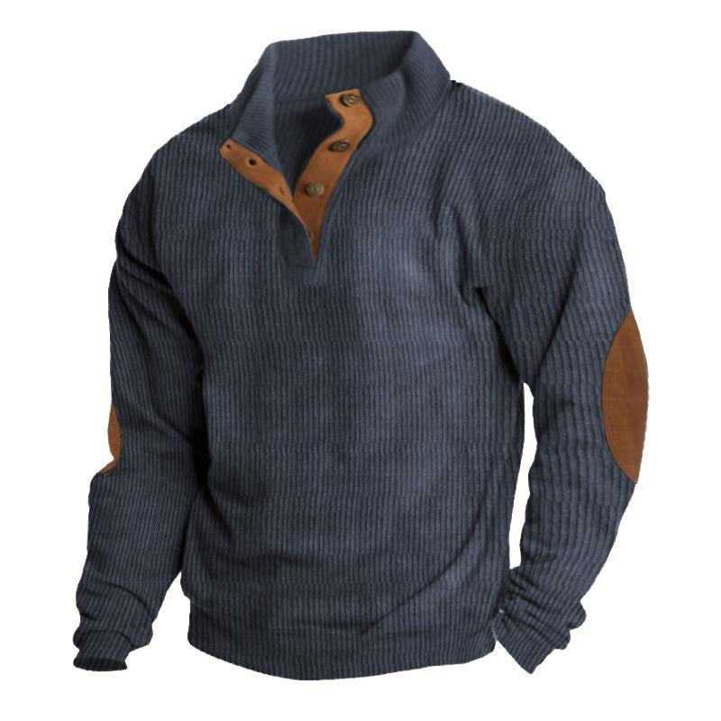 Sweat-shirt à manches longues et col montant pour homme, style décontracté, pour l'extérieur, 35682481X