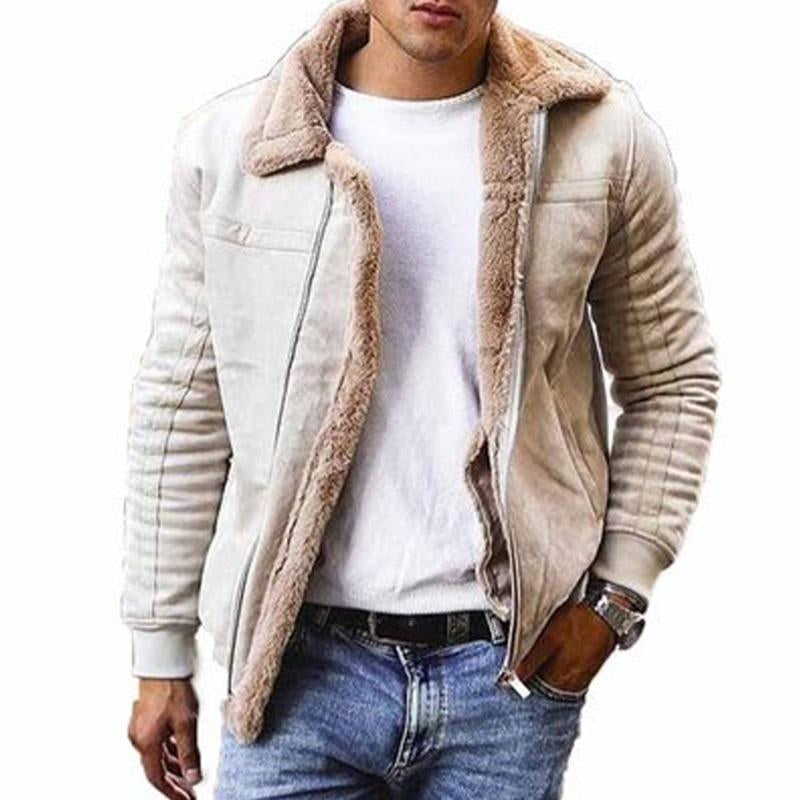 Men's Lapel Fleece Long Sleeve Jacket 85248259X