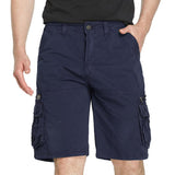 Men's Casual Solid Color Multi-Pocket Cargo Shorts 09603033Y