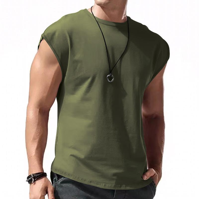 Camiseta deportiva sin mangas holgada y lisa para hombre 64307072Z