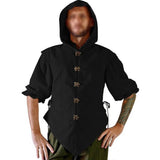 Men's Vintage Slim 3/4 Sleeve Hooded Shirt 28066568M