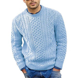 Men's Casual Round Neck Pullover Cable Knit Sweater 46216161M