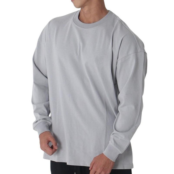 Men's Solid Color Loose Fitness Clothes Casual Pullover Sports Sweatshirt 79445663X