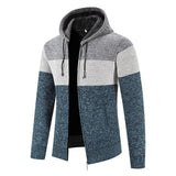 Men's Gradient Fleece Thickened Sweater Coat 95723891X