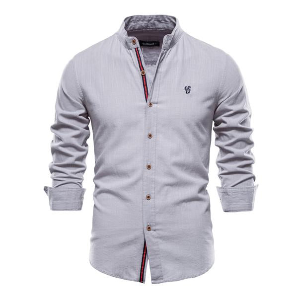 Mens Cotton Linen Shirt 93795703X Gray / S Shirts & Tops