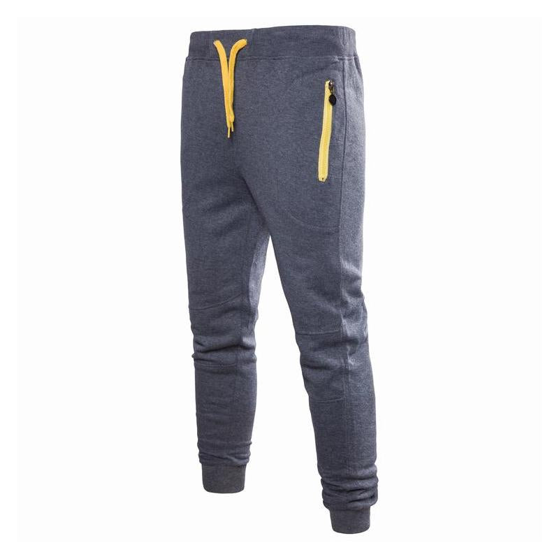Men's Casual Color Contrast Pocket Zipper Sports Pants 28464674M